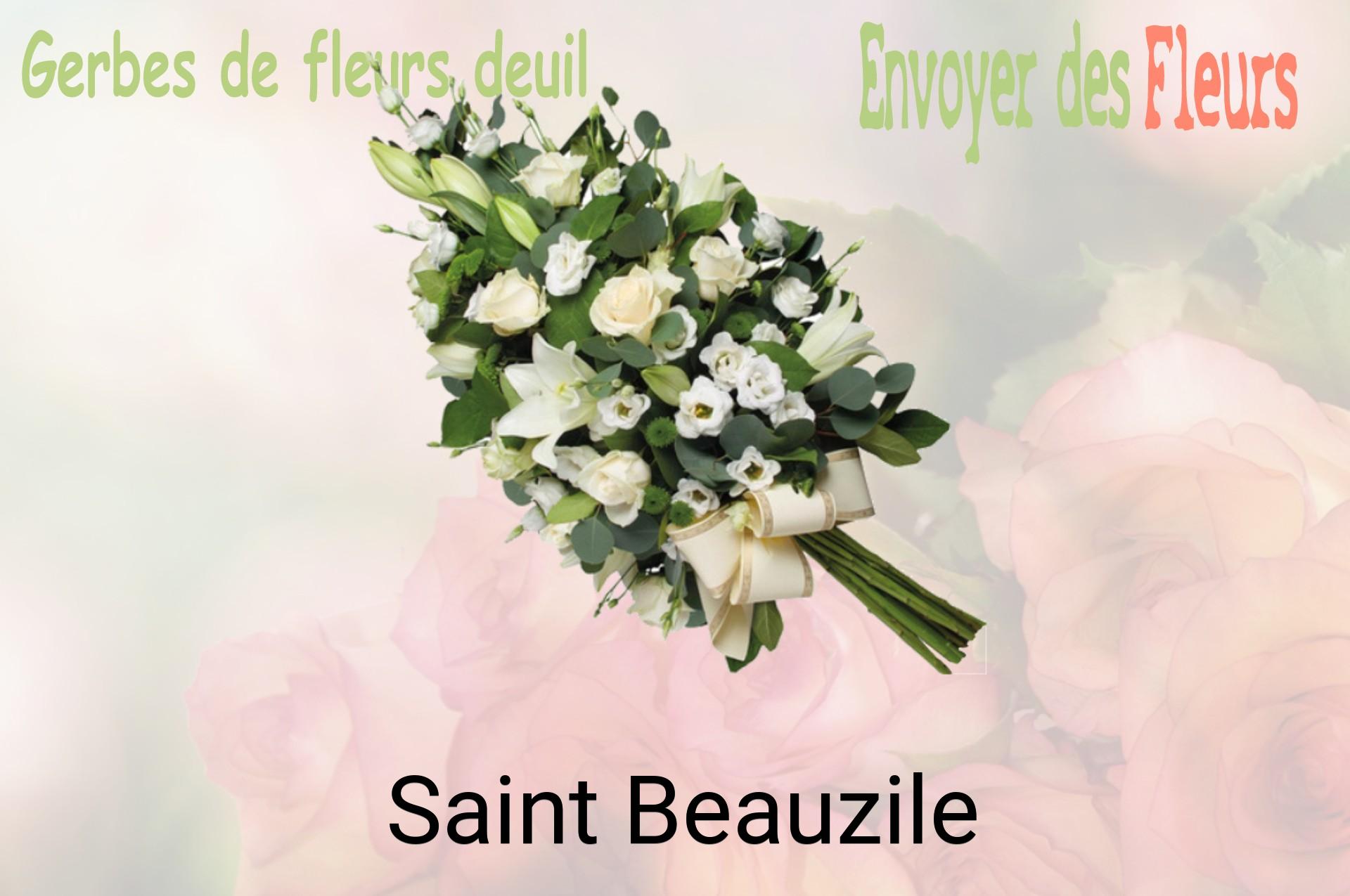 Gerbe de fleurs de deuil livrée à Saint-Beauzile